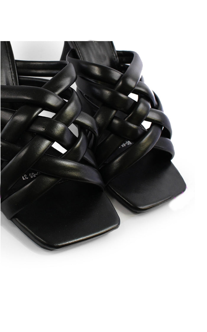 Bree Strappy Chunky Heeled Mules - Sandal Heels