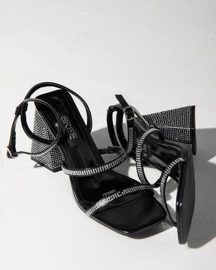 Bree Strass Ankle Strap - Sandals - Black