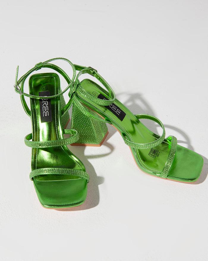 Bree Strass Ankle Strap - Sandals - Green