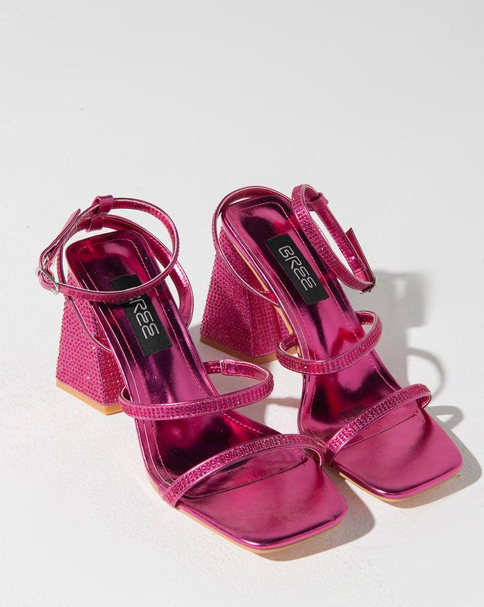 Bree Strass Ankle Strap - Sandals - Pink