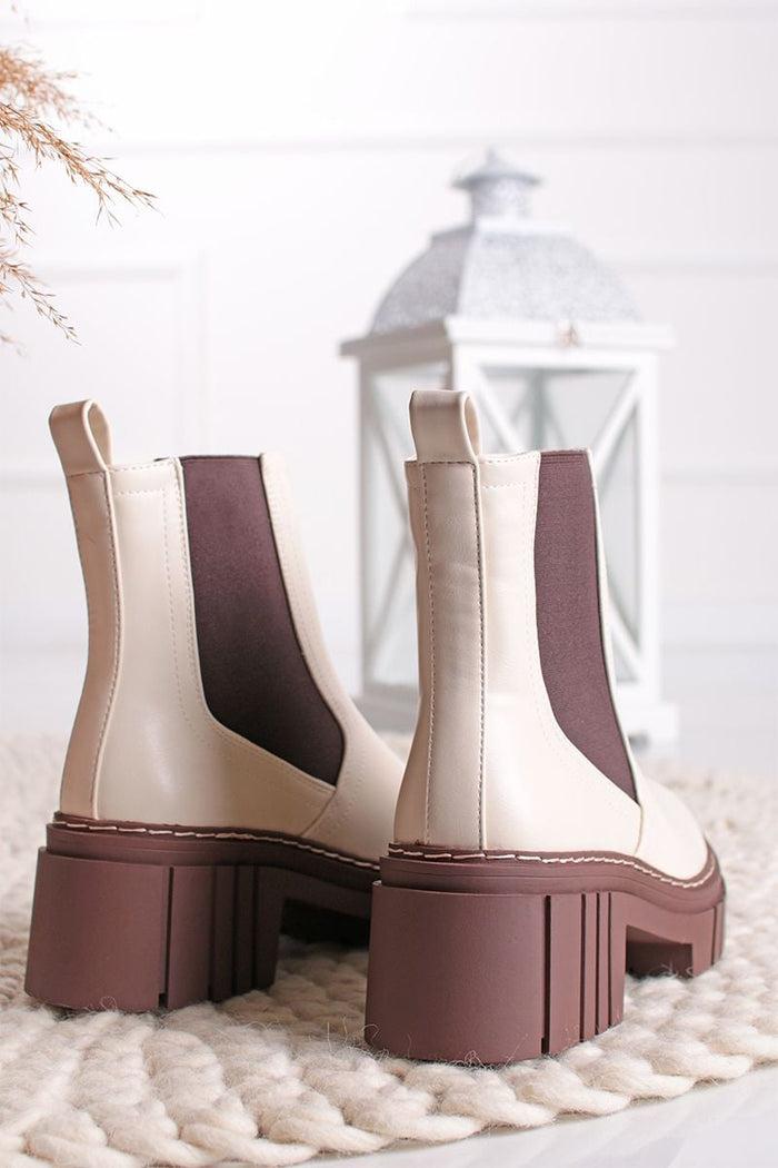 Bree Suedo Ankle Boots - Beige