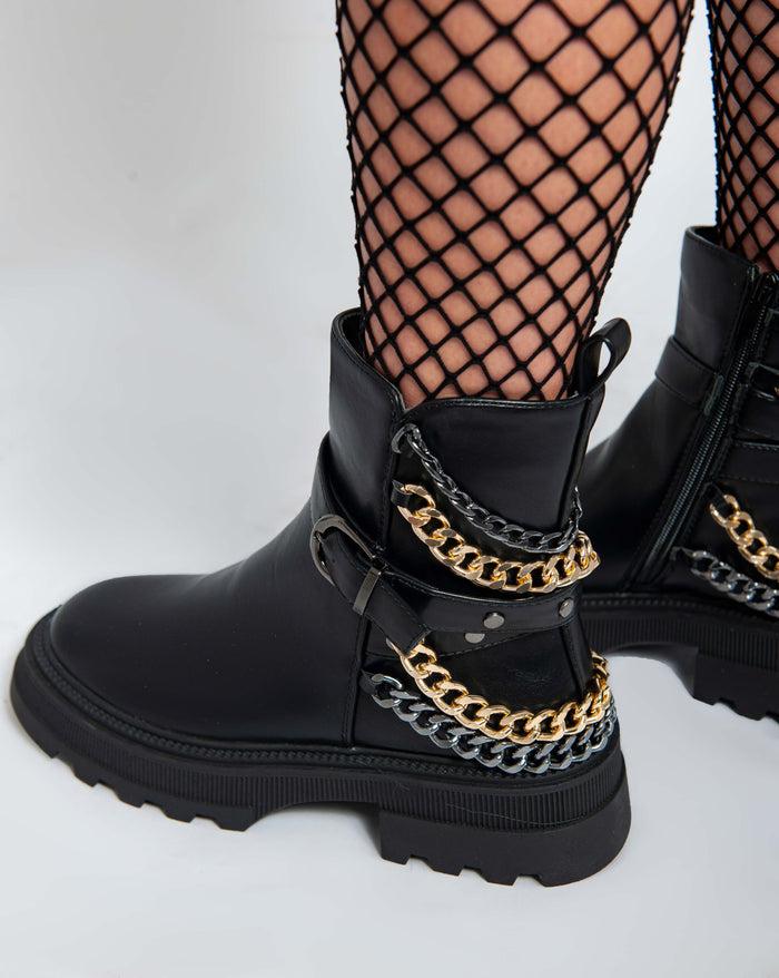Bree Tessa Black Chunky Chain Details - Black