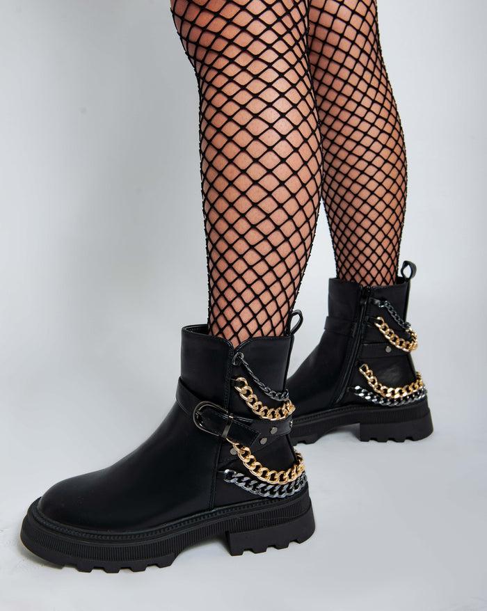 Bree Tessa Black Chunky Chain Details - Black