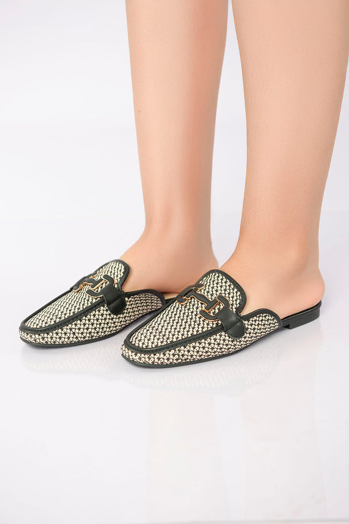 Bree Textured Flat Mule - Black