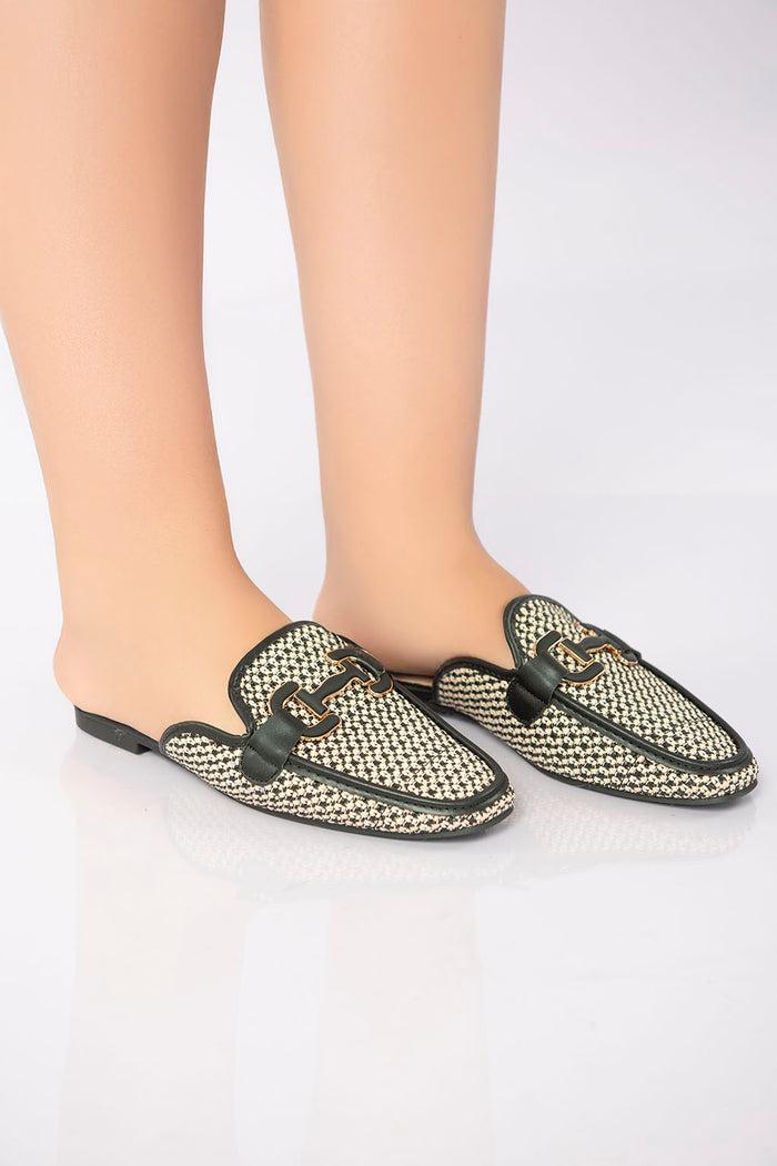 Bree Textured Flat Mule - Black