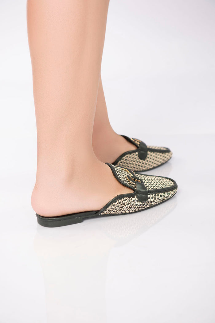 Bree Textured Flat Mule - Black