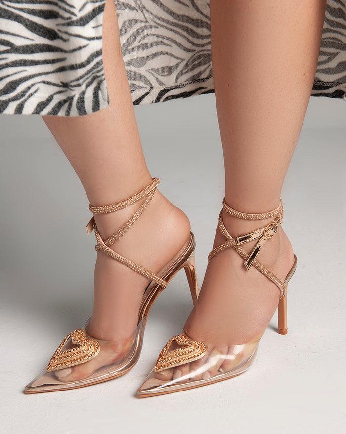 bree Transparent Ankle Strap - Sandals - Champagne