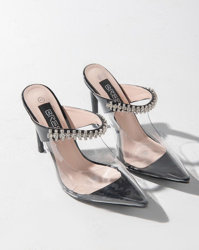 Bree Transparent Mules - Sandals - Black