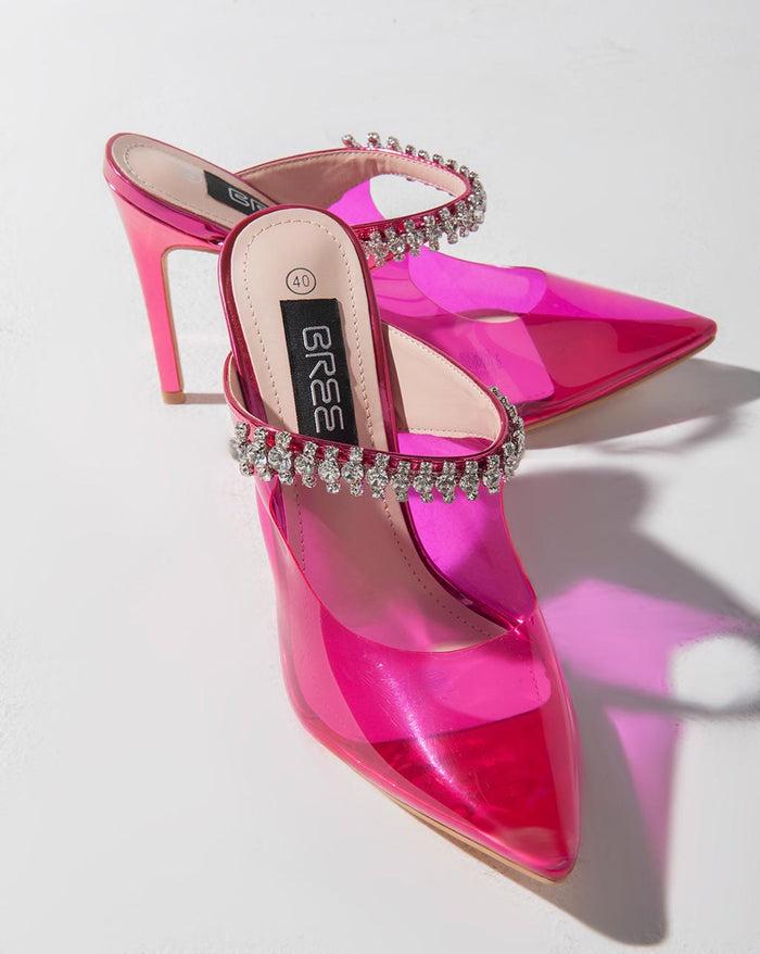Bree Transparent Mules - Sandals - Pink