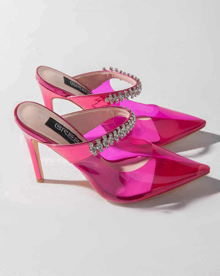 Bree Transparent Mules - Sandals - Pink