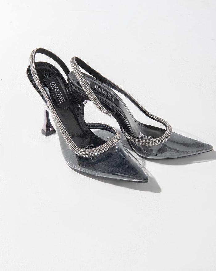 Bree Transparent Sandals - Black