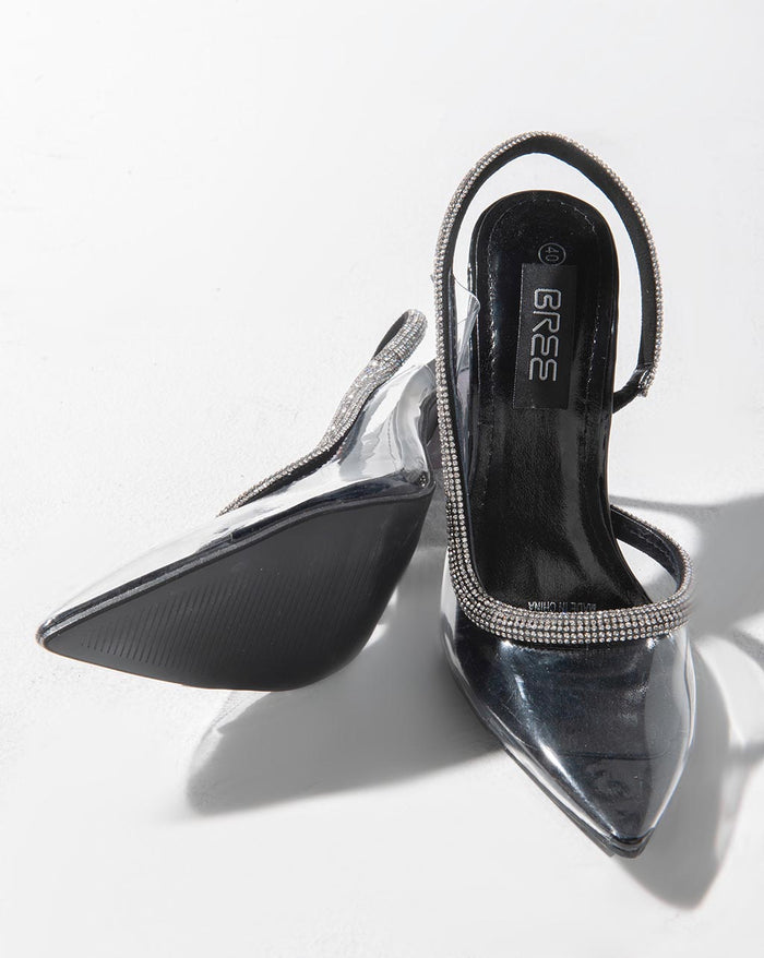 bree Transparent Sandals - Black