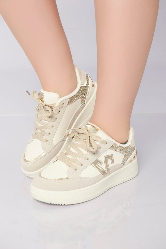 Bree Twinkle Pop Sneakers - Beige