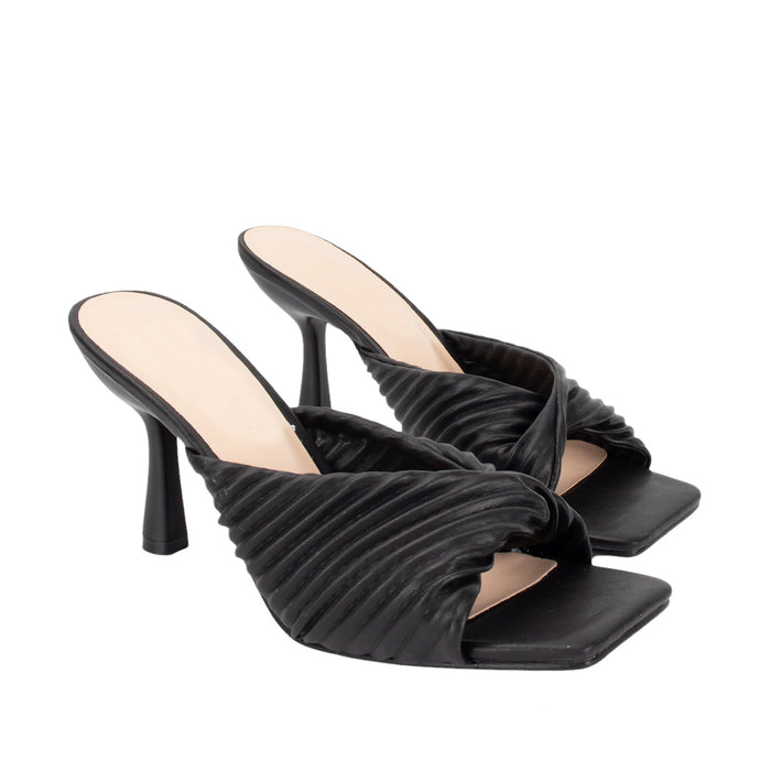 Bree Twist Strap Mules - Black