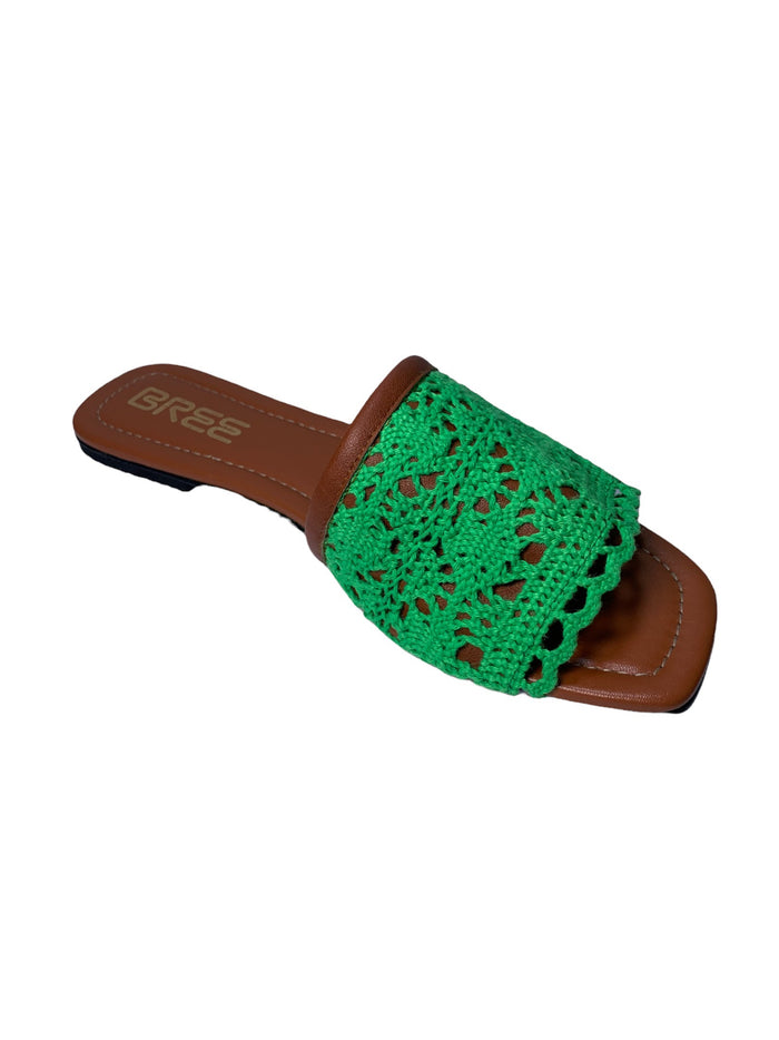 bree Woven flat slippers - Green