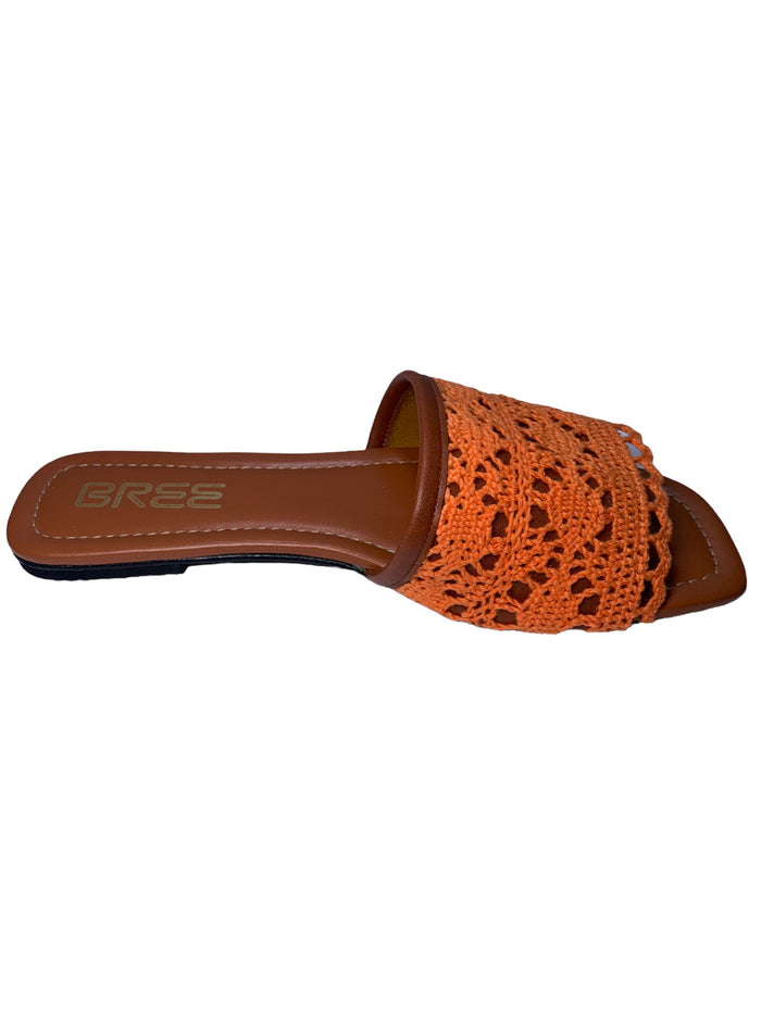 Bree Woven Flat Slippers - Orange