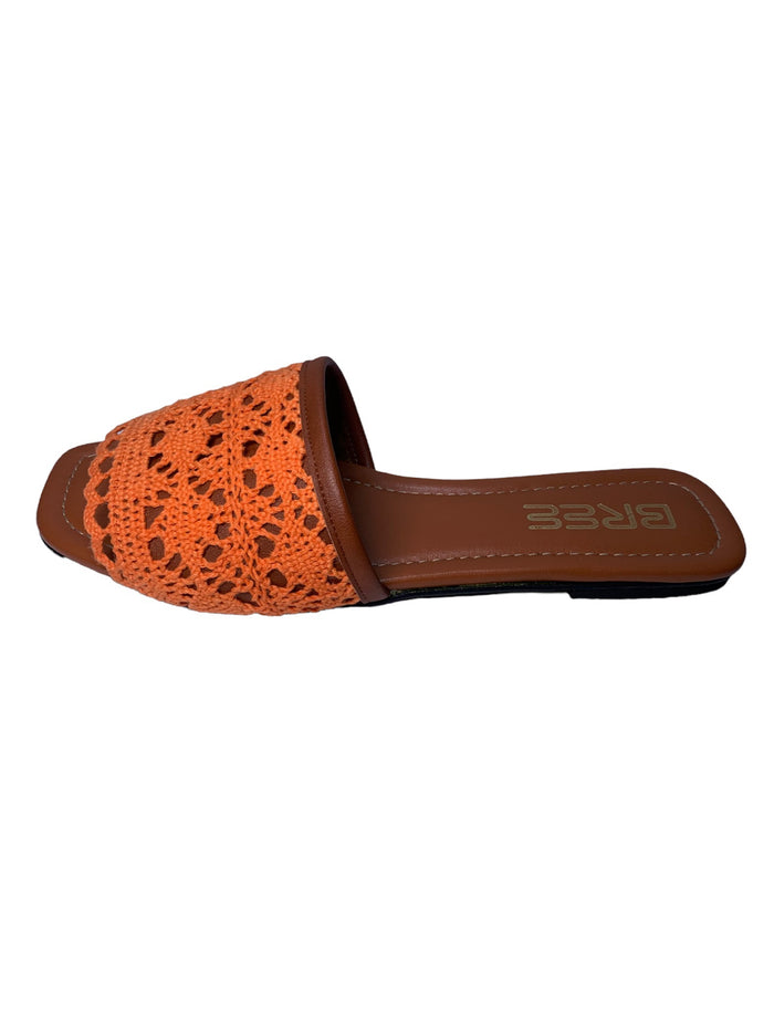 Bree Woven Flat Slippers - Orange