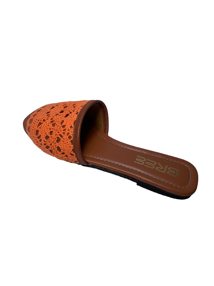 Bree Woven Flat Slippers - Orange