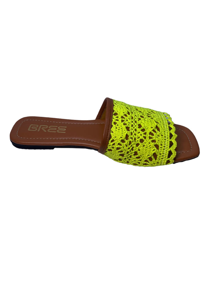 Bree Woven Flat Slippers - Yellow