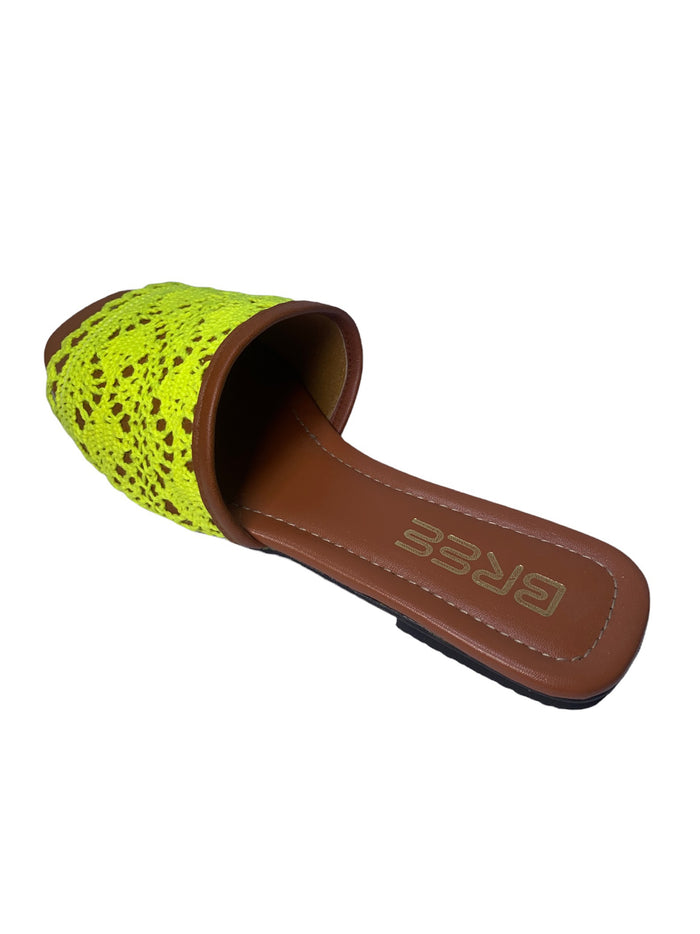 Bree Woven Flat Slippers - Yellow