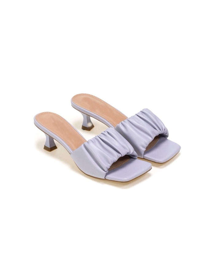 bree mules pedal with frilled band - Sandal Heels - Purple