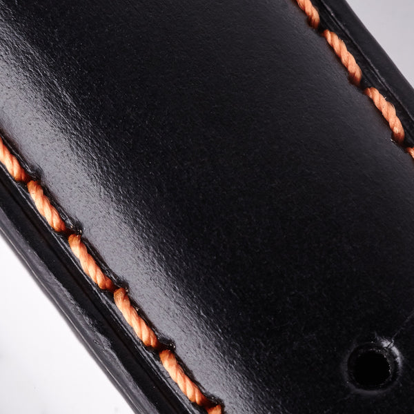 Bremont Leather Strap - Black/Orange