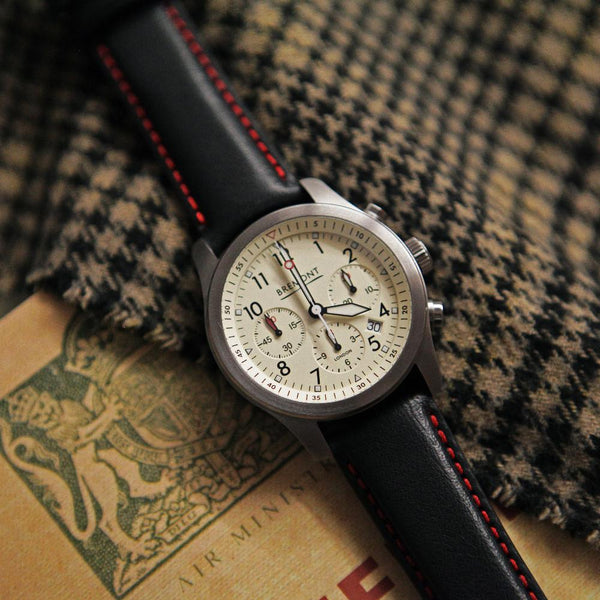 Bremont Leather Strap - Black/Red