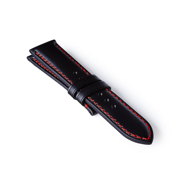 bremont Leather Strap - Black/Red