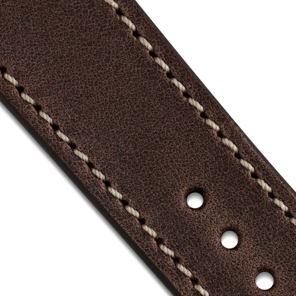 Bremont Vintage Leather Strap - Dark Brown - Full Stitch