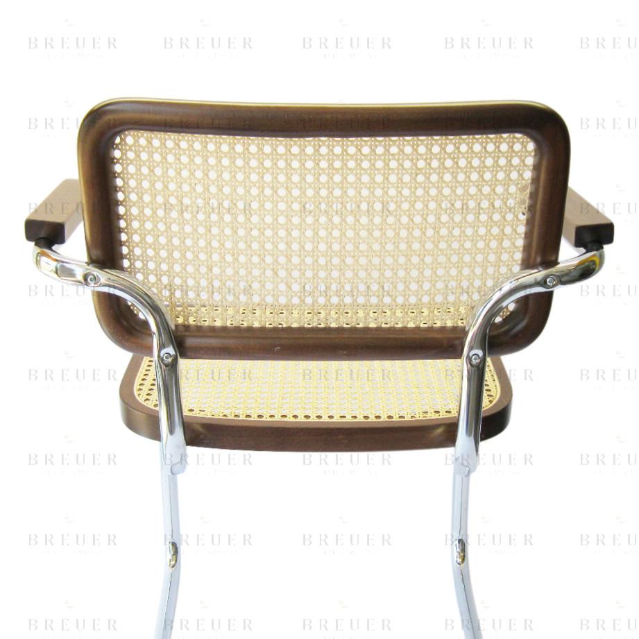 Breuer Breuer Chair Company Cesca Cane Arm Chair Armchair In Chrome And Walnut