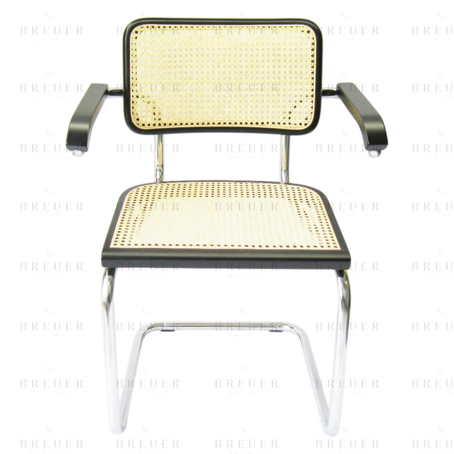 Breuer Breuer Chair Company Cesca Cane Arm Chair Armchair In Chrome And Black