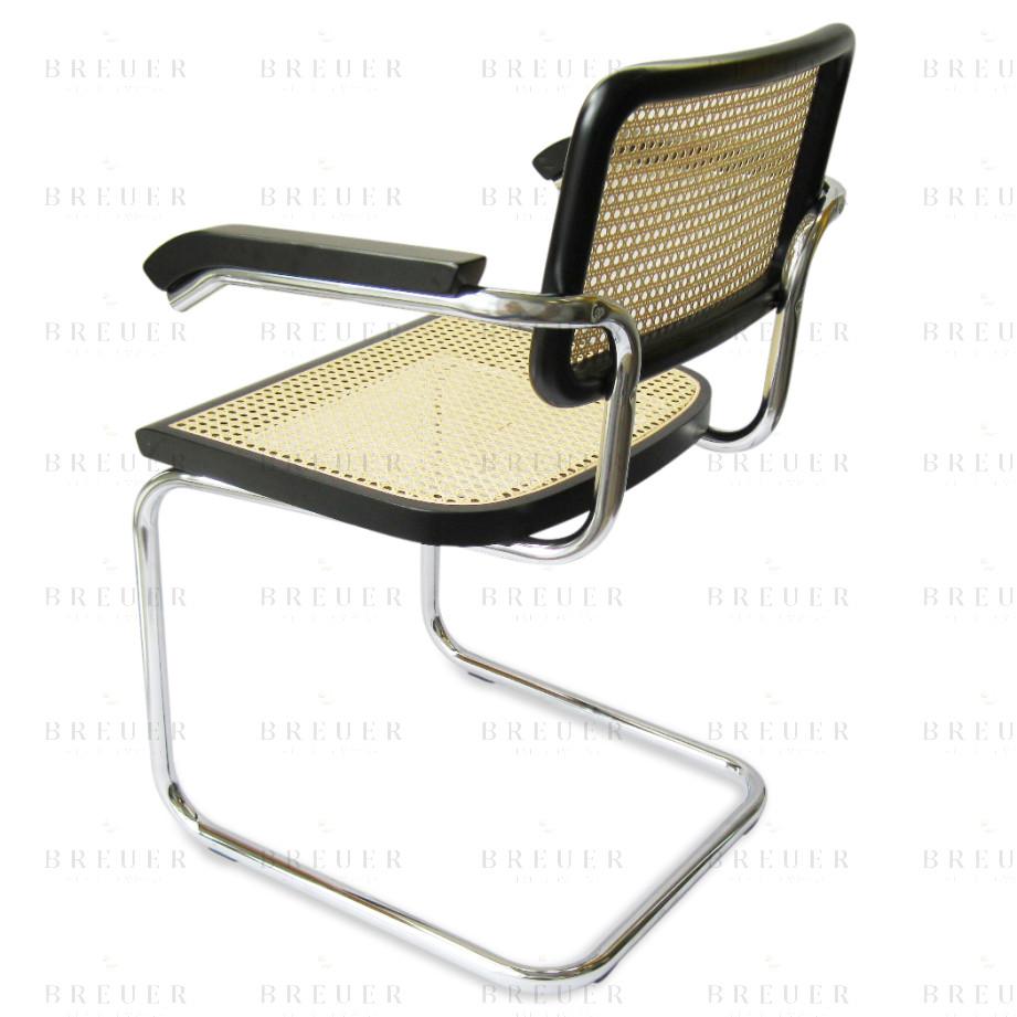 Breuer Breuer Chair Company Cesca Cane Arm Chair Armchair In Chrome And Black