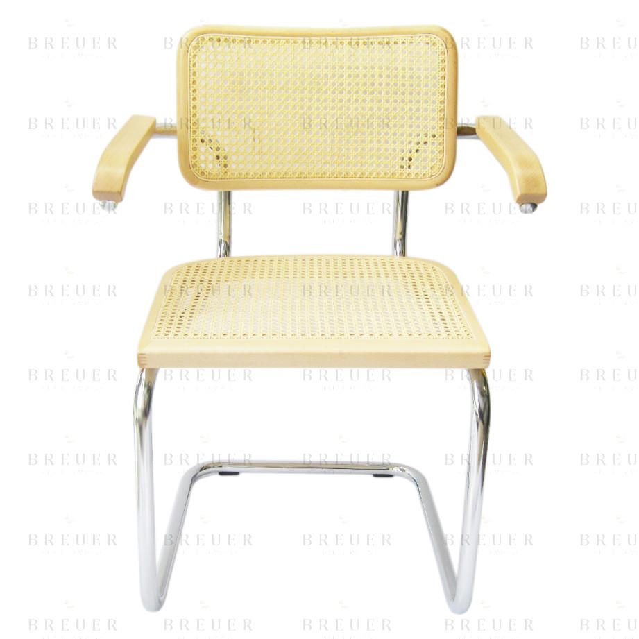 Breuer Breuer Chair Company Cesca Cane Arm Chair Armchair In Chrome And Natural