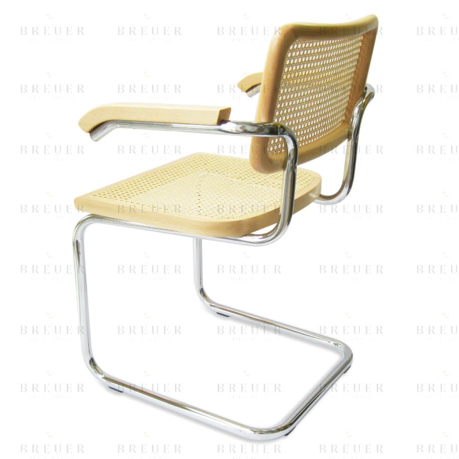 Breuer Breuer Chair Company Cesca Cane Arm Chair Armchair In Chrome And Natural