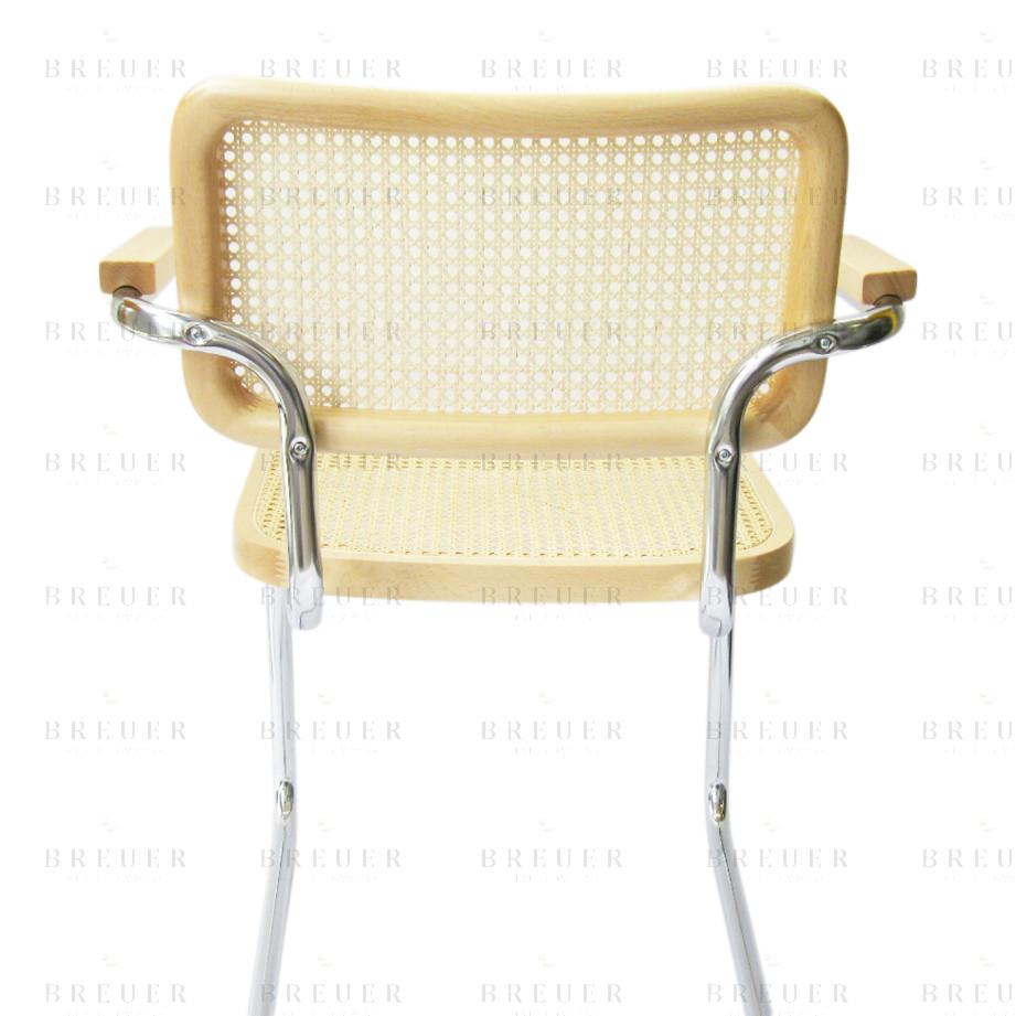 Breuer Breuer Chair Company Cesca Cane Arm Chair Armchair In Chrome And Natural