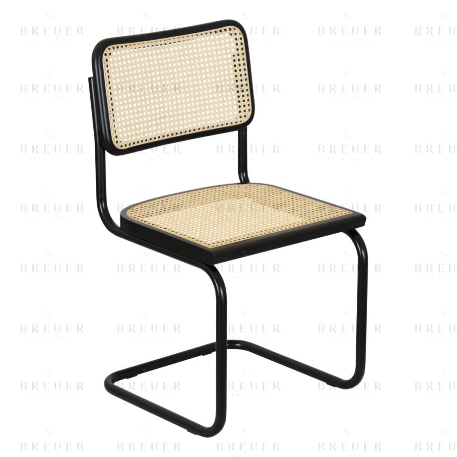 Breuer Breuer Chair Company Cesca Cane Cantilever Side Chair W/ Black Frame (Various Wood Finishes & Cane Colors; Made In Italy)