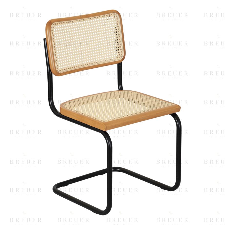 Breuer Breuer Chair Company Cesca Cane Cantilever Side Chair W/ Black Frame (Various Wood Finishes & Cane Colors; Made In Italy)