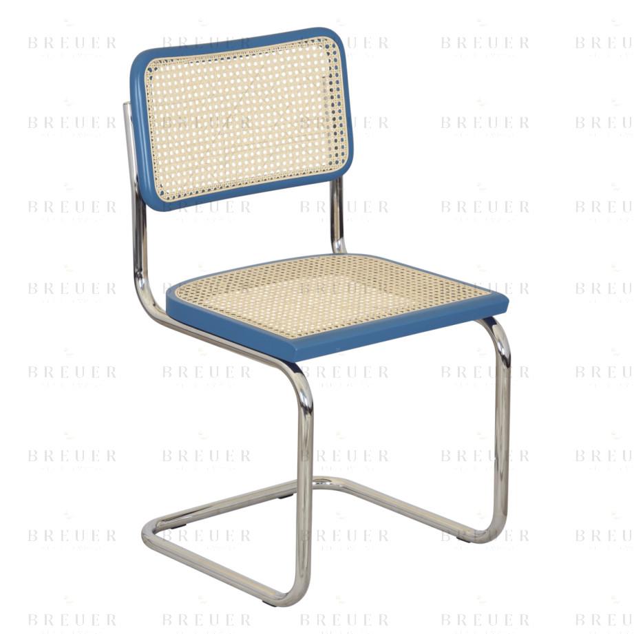 Breuer Breuer Chair Company Cesca Cane Cantilever Side Chair W/ Chrome Frame & Natural Cane (Various RAL Wood Finishes; Made In Italy)
