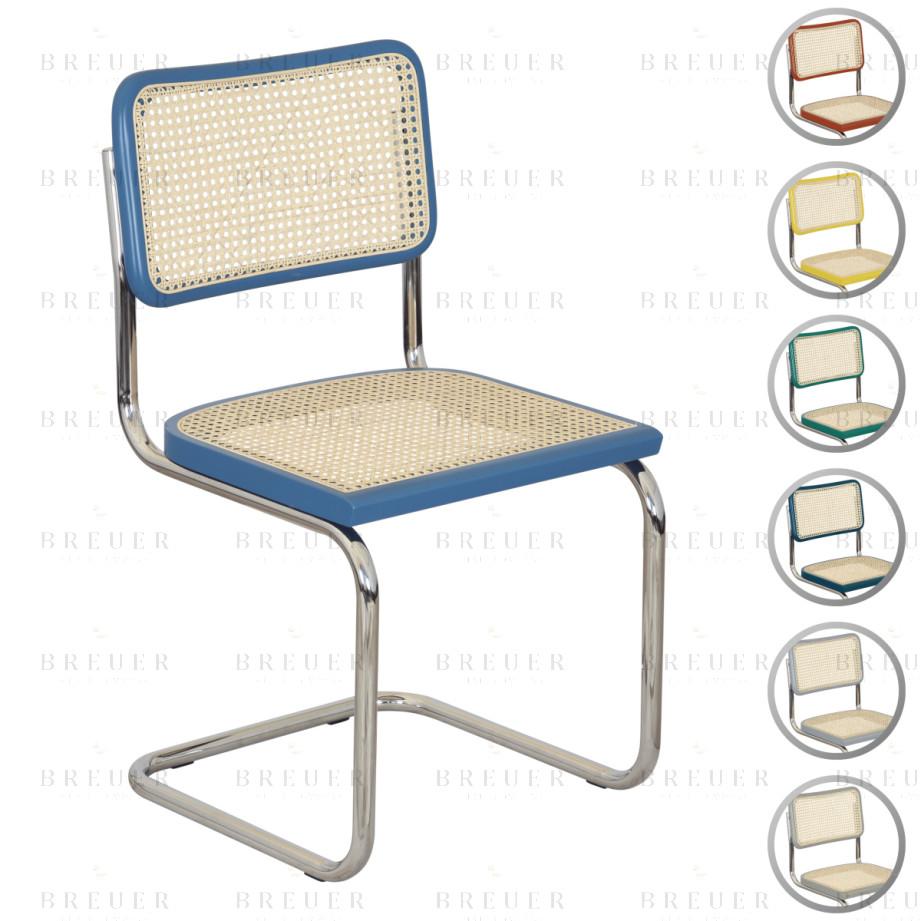 breuer Breuer Chair Company Cesca Cane Cantilever Side Chair w/ Chrome Frame & Natural Cane (Various RAL Wood Finishes; Made in Italy) breuer Breuer Chair Company Cesca Cane Cantilever Side Chair w/ Chrome Frame & Natural Cane (Various RAL Wood Finishes; Made in Italy)