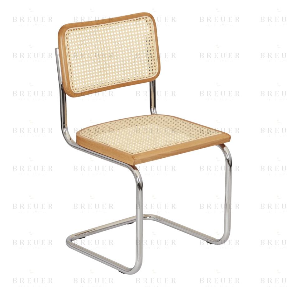 Breuer Breuer Chair Company Cesca Cane Cantilever Side Chair W/ Chrome Frame (Various Wood Finishes & Cane Colors; Made In Italy)