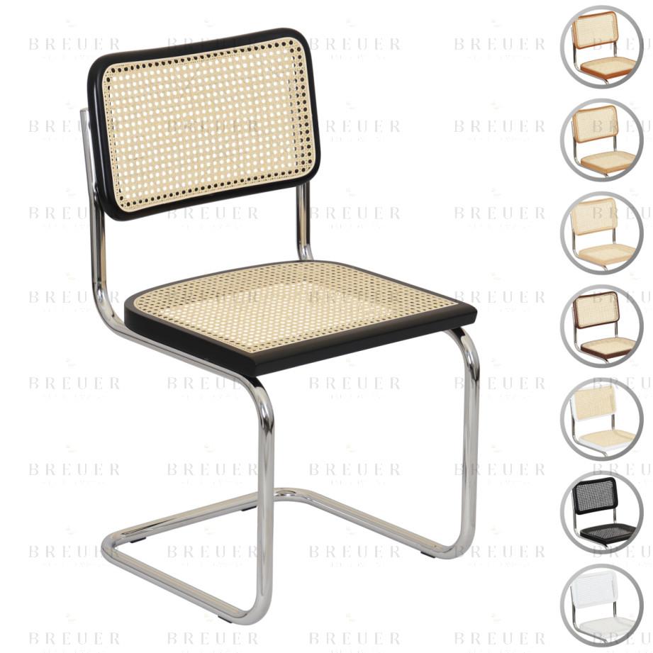 breuer Breuer Chair Company Cesca Cane Cantilever Side Chair w/ Chrome Frame (Various Wood Finishes & Cane Colors; Made in Italy) breuer Breuer Chair Company Cesca Cane Cantilever Side Chair w/ Chrome Frame (Various Wood Finishes & Cane Colors; Made in Italy)