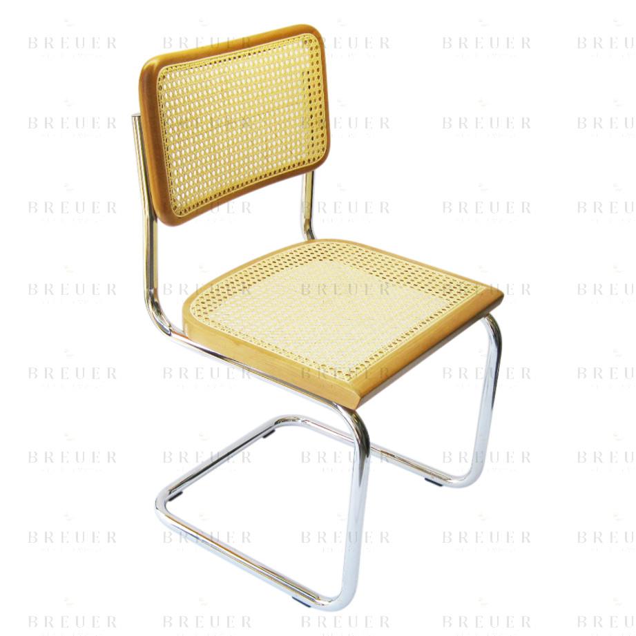 breuer Breuer Chair Company Cesca Cane Side Chair in Chrome and Honey Oak breuer Breuer Chair Company Cesca Cane Side Chair in Chrome and Honey Oak