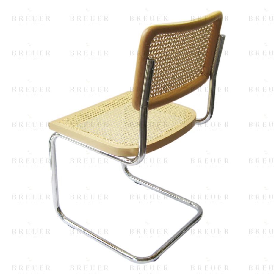 Breuer Breuer Chair Company Cesca Cane Side Chair In Chrome And Natural