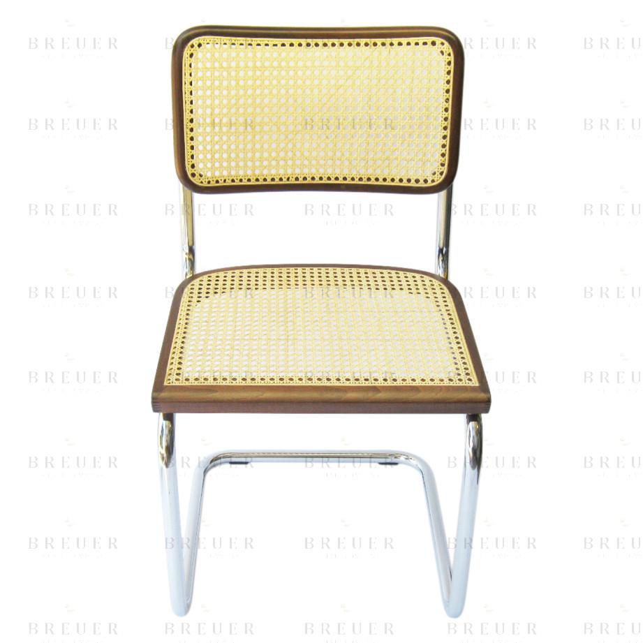 Breuer Breuer Chair Company Cesca Cane Side Chair In Chrome And Walnut