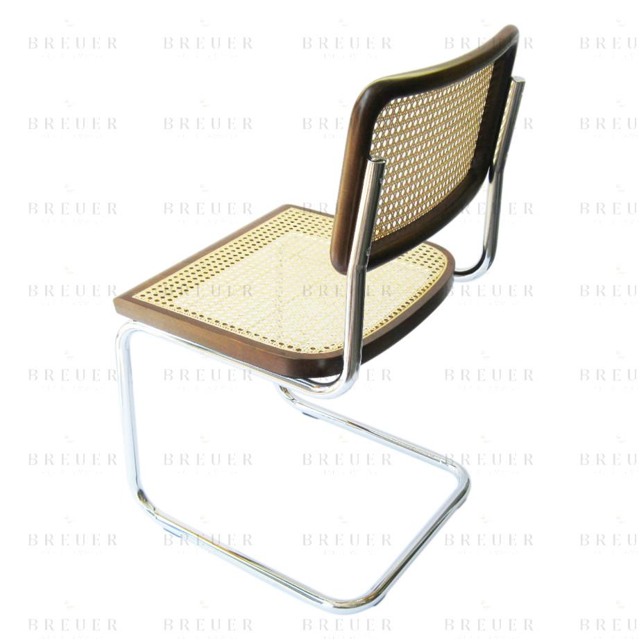 Breuer Breuer Chair Company Cesca Cane Side Chair In Chrome And Walnut
