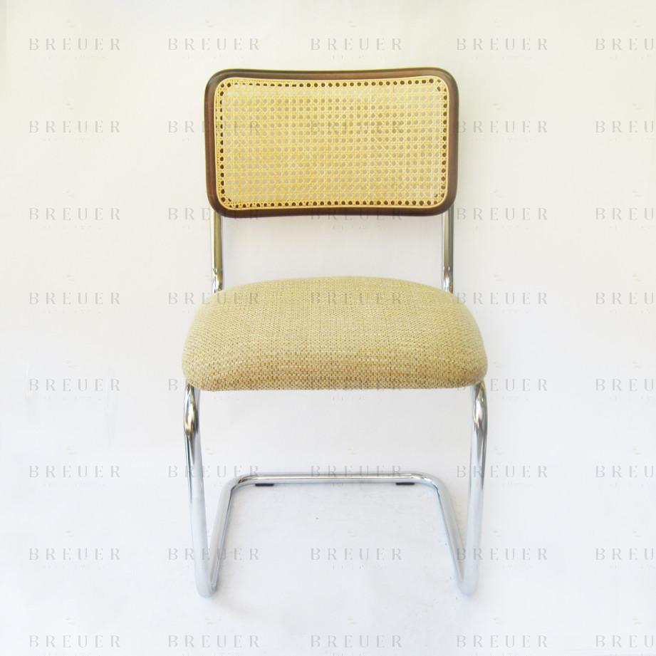 Breuer Breuer Chair Company Cesca Chair In Chrome With Tweed Cushion Seat And Cane Back In Walnut