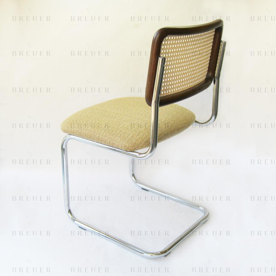 Breuer Breuer Chair Company Cesca Chair In Chrome With Tweed Cushion Seat And Cane Back In Walnut