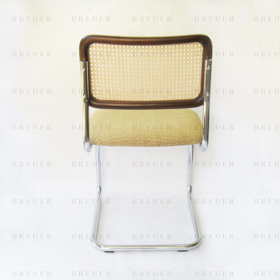 Breuer Breuer Chair Company Cesca Chair In Chrome With Tweed Cushion Seat And Cane Back In Walnut