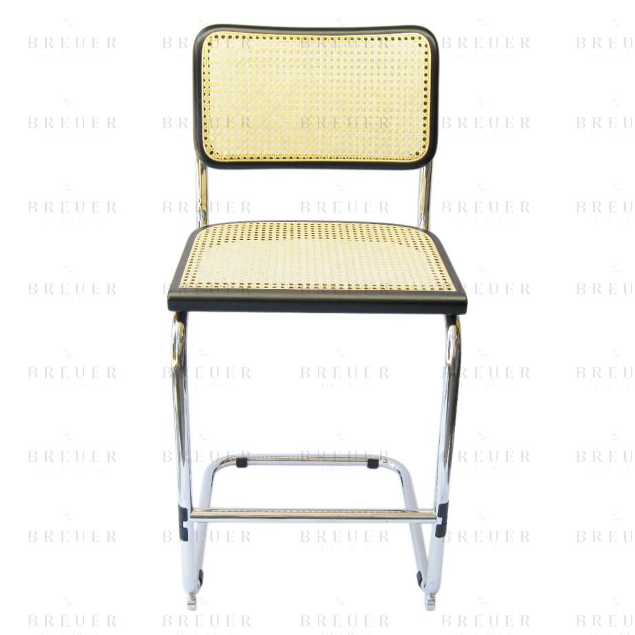 Breuer Breuer Chair Company Cesca Counter/Bar Stool In Chrome With Cane Seat And Back