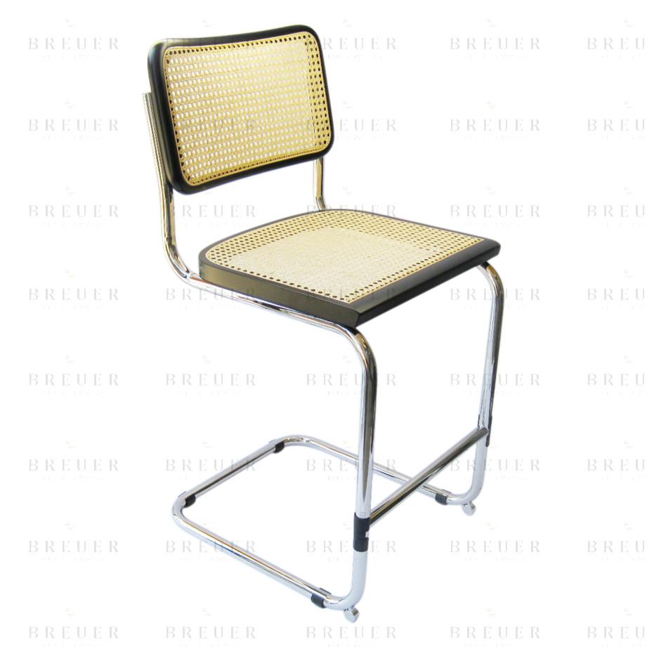 breuer Breuer Chair Company Cesca Counter/Bar Stool in Chrome with Cane Seat and Back